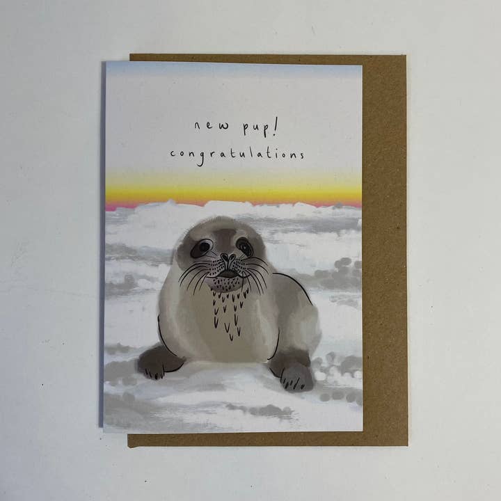 New Pup, Congratulations Greetings Card- New Baby Arrival for wholesale by Lise Marie prints