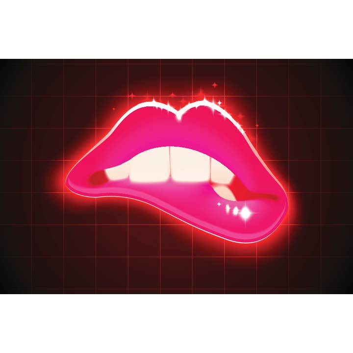 Woman Biting Lips Retro Illustration Poster for wholesale by Gotham Gifts