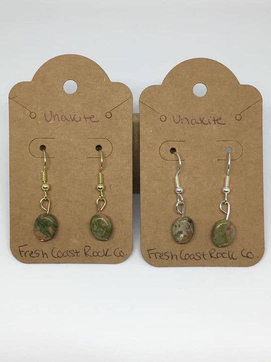 (Rosa Grün) Unakite Stein baumeln Ohrringe für den Großhandel von Fresh Coast Rock Co. LLC
