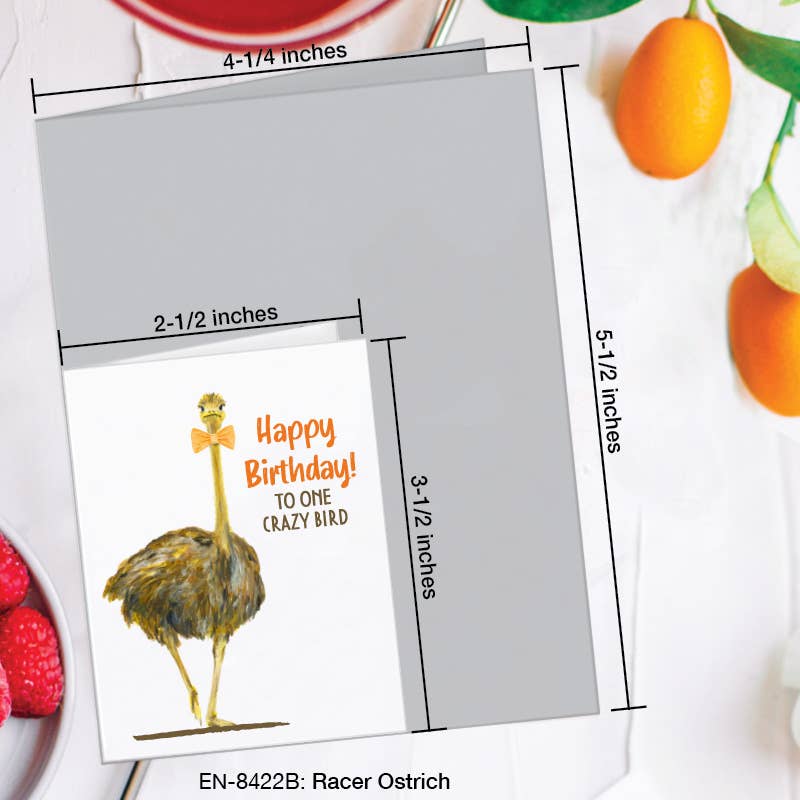 Printed Canvas – postal de parabéns por atacado – Cartão de Felicitações, Avestruz Corredor (#8422B)1