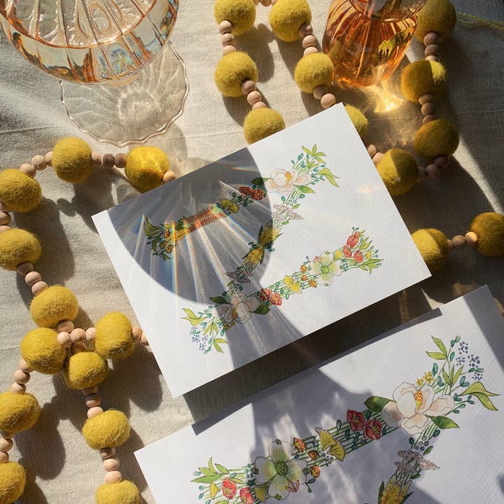 Hattie Darling - Wholesale Art Print - Floral Monogram Art Print 8"x10"27