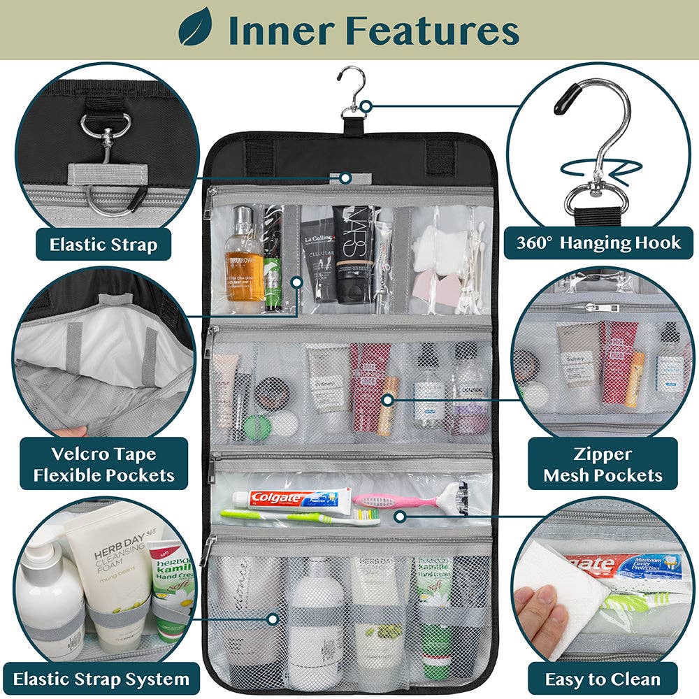 Pavilia - Wholesale Toiletry Bag - Unisex - Rollout Hanging Toiletry Organizer Bag5