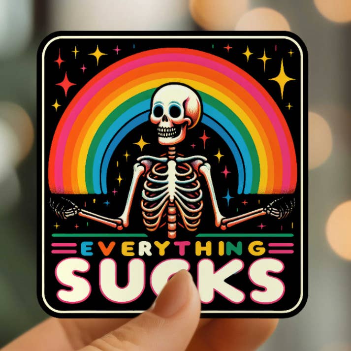 Funny Everything Sucks Vinylaufkleber für den Großhandel von Mystical Monkey Toes