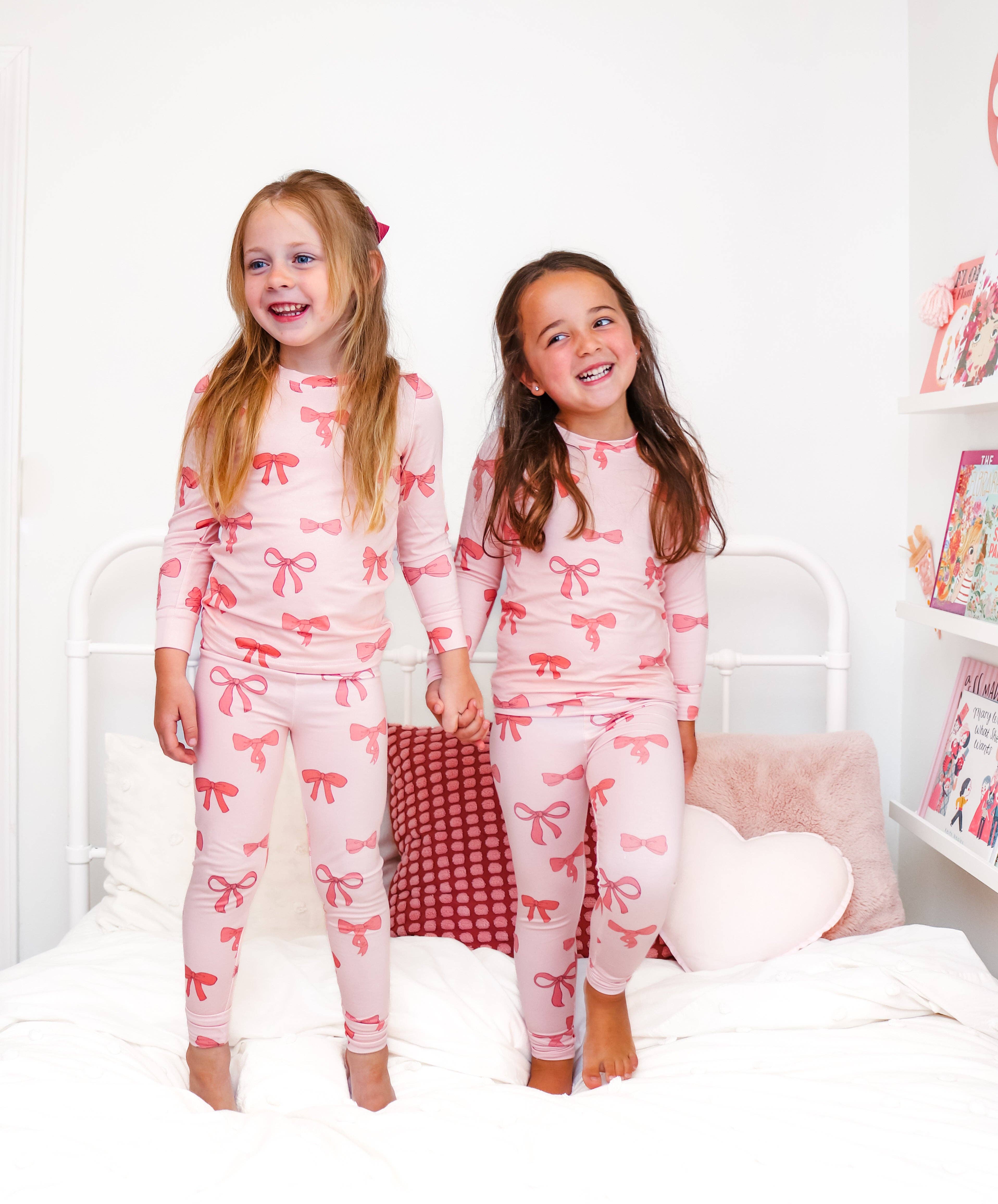 Fancy Shmancy Baby - Venta al por mayor Conjunto de pijama - Niños - Pijama con lazo rosa13