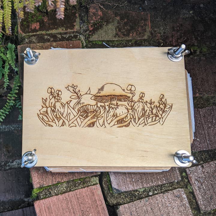 Mushroom Engraved Flower Press Kit | Personalized Nature L for wholesale by KokiCraft