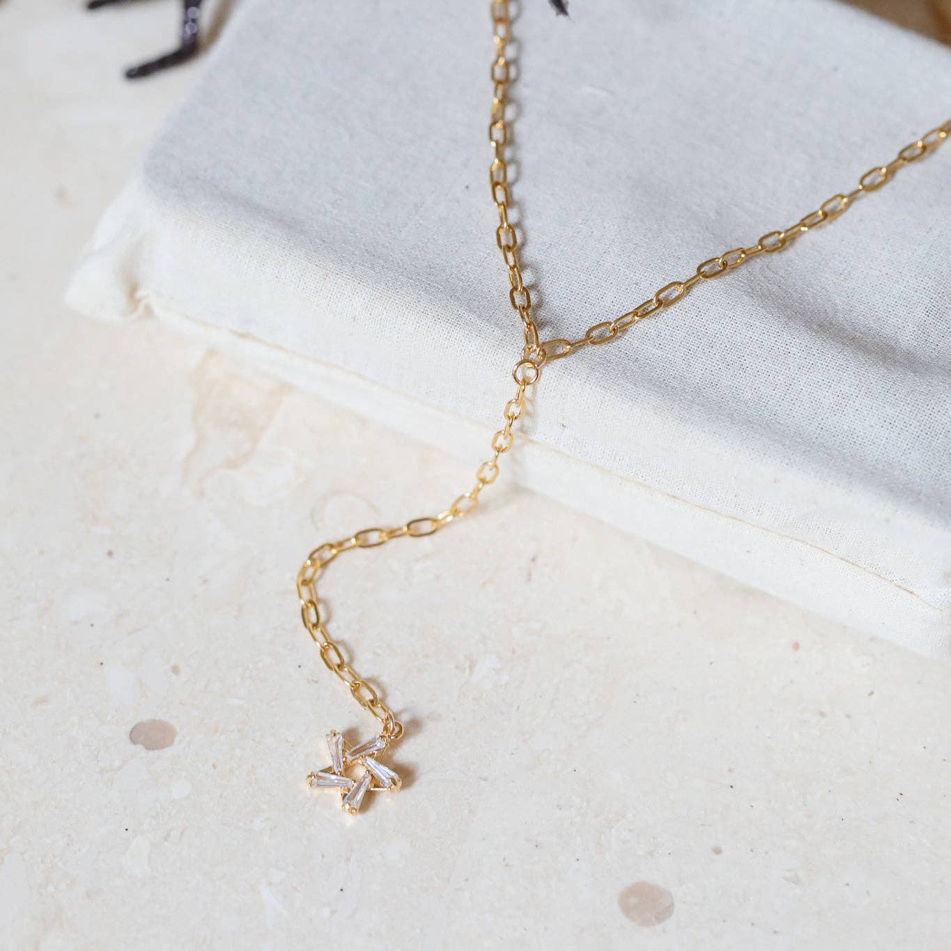 The Gilded Witch - Wholesale Y-Neck/Lariat Necklace - Witch's Star Lariat: Crystal Pentagram Necklace Modern Witch1