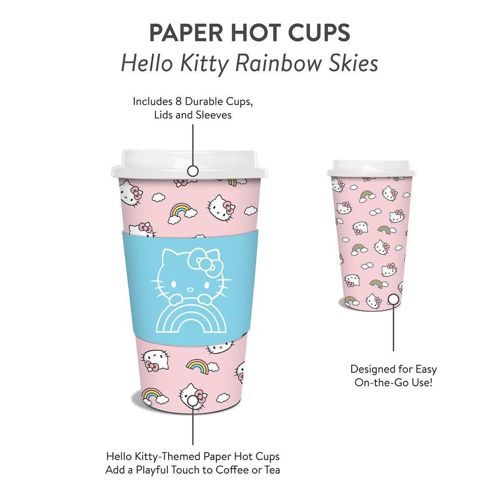 Studio Oh! - Wholesale Disposable Cup - Hello Kitty Rainbow Skies Paper Hot Cups6