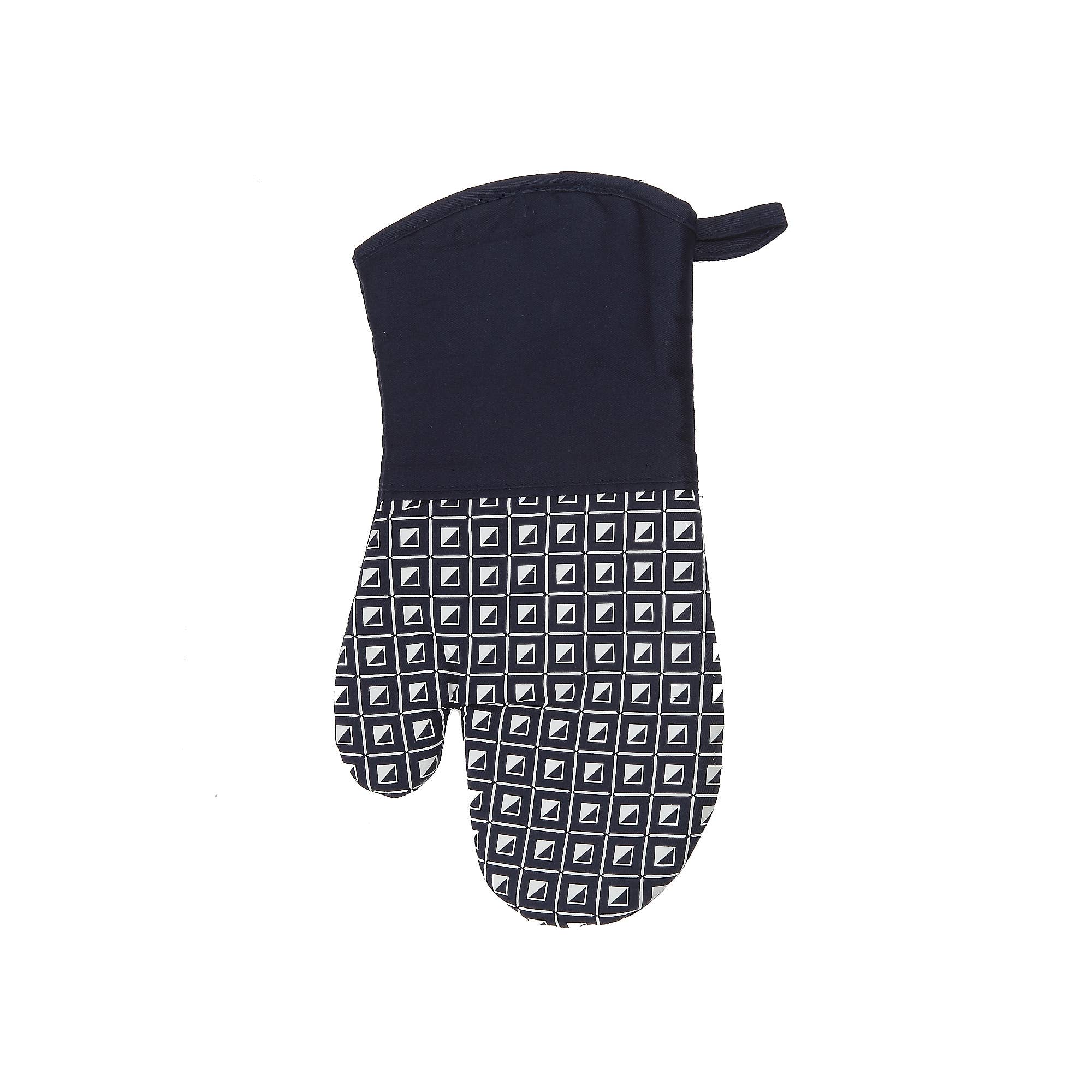 Silicon Print Oven Mitt Geo Navy Blue for wholesale on Faire