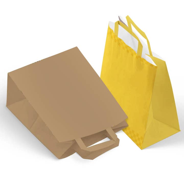 GEXWORLDWIDE - Wholesale Grocery/Shopping Bag - Custom Ink Print Flat Handle Paper Bags