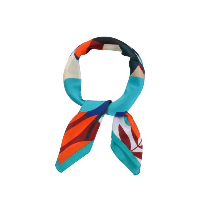 Collections by Fame Accessories - Wholesale Scarf - Women's - Abstract Flower Print Square Scarf