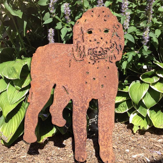 Taca de jardim Goldendoodle ou arte de parede para cães por atacado de Rustica Ornamentals