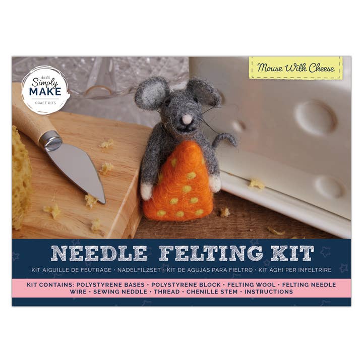 Simply Make Needle Felting Kit - Mouse with Cheese for wholesale by West Design Products
