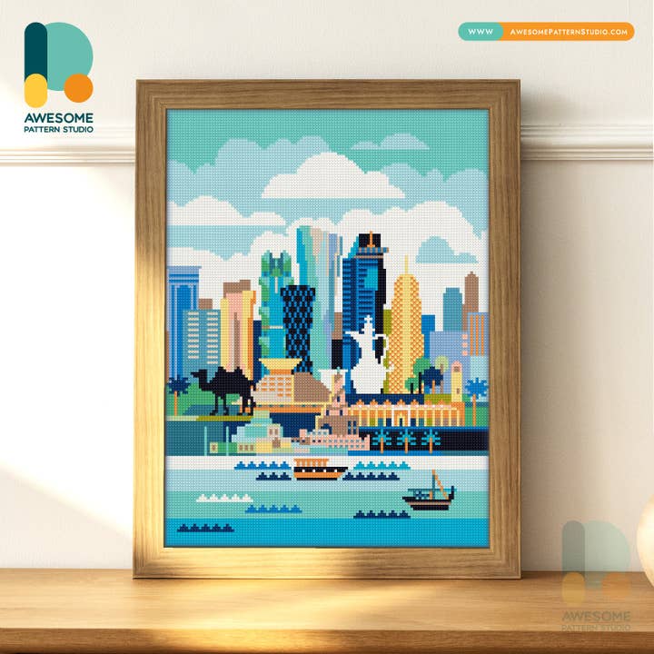 DS673-120x162 Doha, kit de peinture au diamant pour la vente par Awesome Pattern Studio