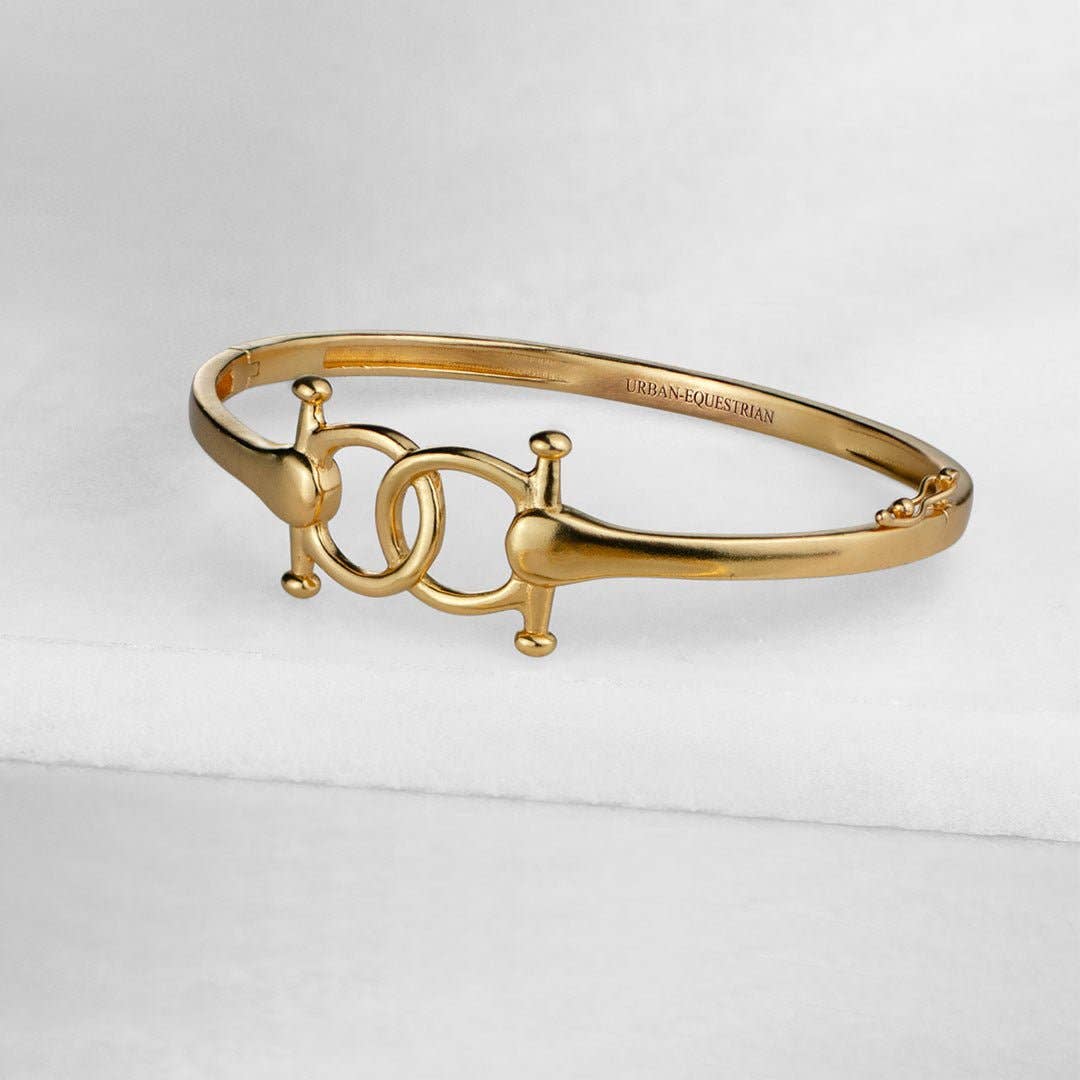 URBAN-EQUESTRIAN - Wholesale Bangle Bracelet - Talisman - Equestrian Horse Bit Bracelet in Gold2