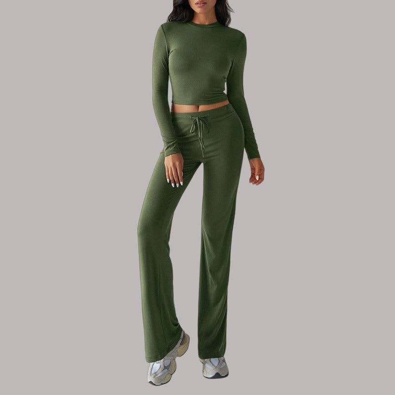 kycozy – wholesale Lounge set – Women's – Long Sleeve T-Shirt Straight Leg Pants Set4