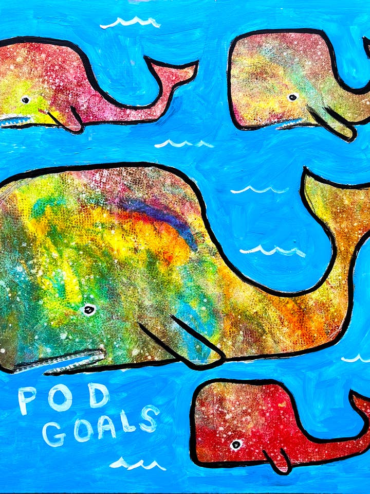 Pod Goals - 24x24" originalmålning på träpanel 2025 (Kopia) (Kopia) för wholesale av Pixel Palmer