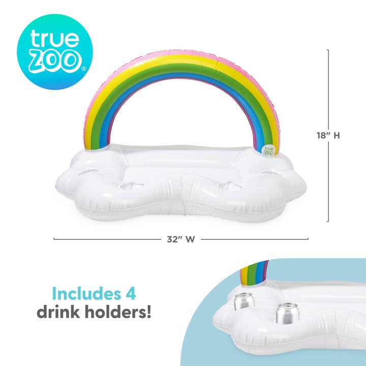 TRUE - Wholesale Inflatables - TrueZoo Inflatable Floating Rainbow Bar with Drink Holders4