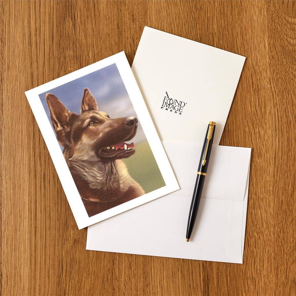 Found Image Press - Wholesale Stationery/Notecard Set - Greeting Card DG-01 German Shepherd Head1