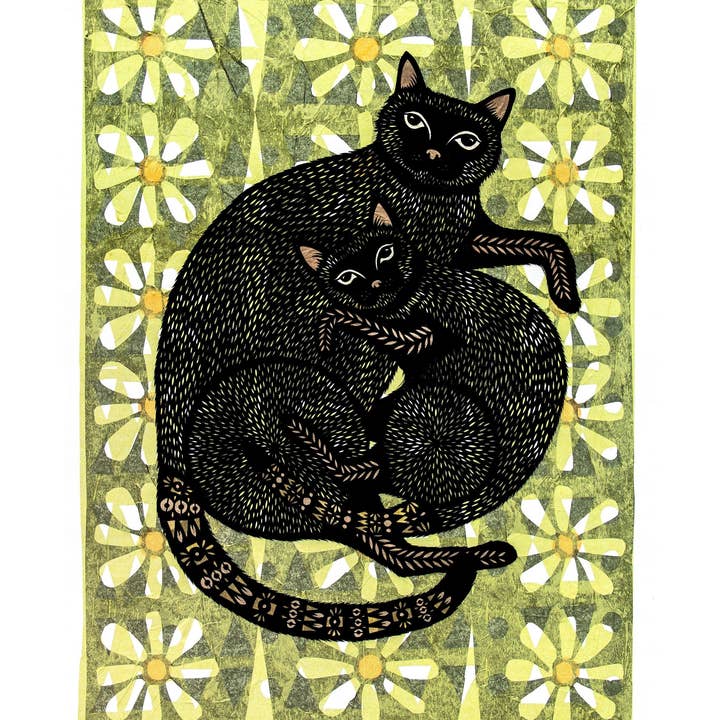 Poter et øjeblik - 11 x 14 tommer skåret papir kunsttryk for engroshandel hos Rural Pearl: Cut Paper Art by Angie Pickman