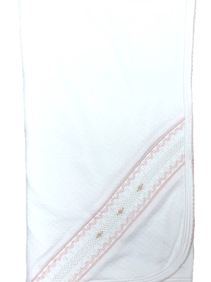 Coperta bianca jacquard per bambina. per la vendita all'ingrosso da parte di Baby Threads