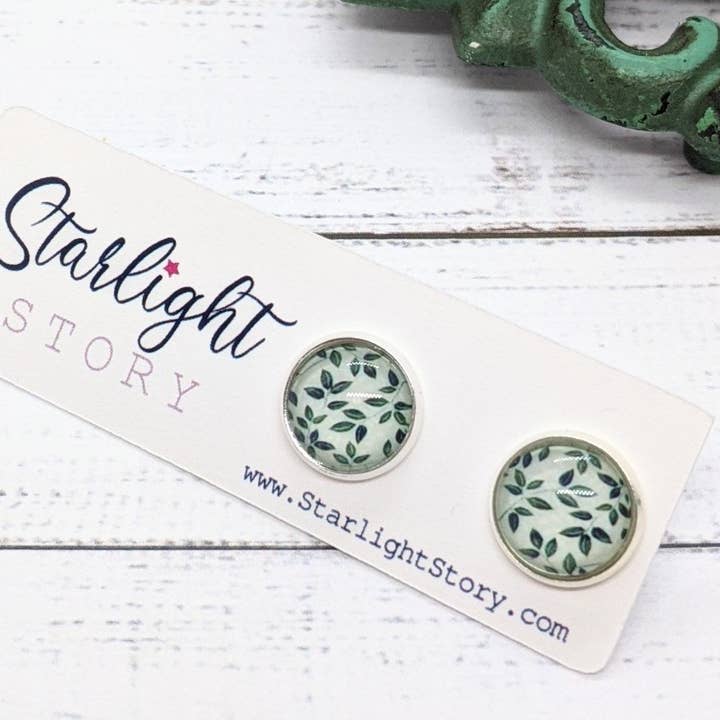 Little Leaves glazen oorknopjes voor wholesale door Starlight Story