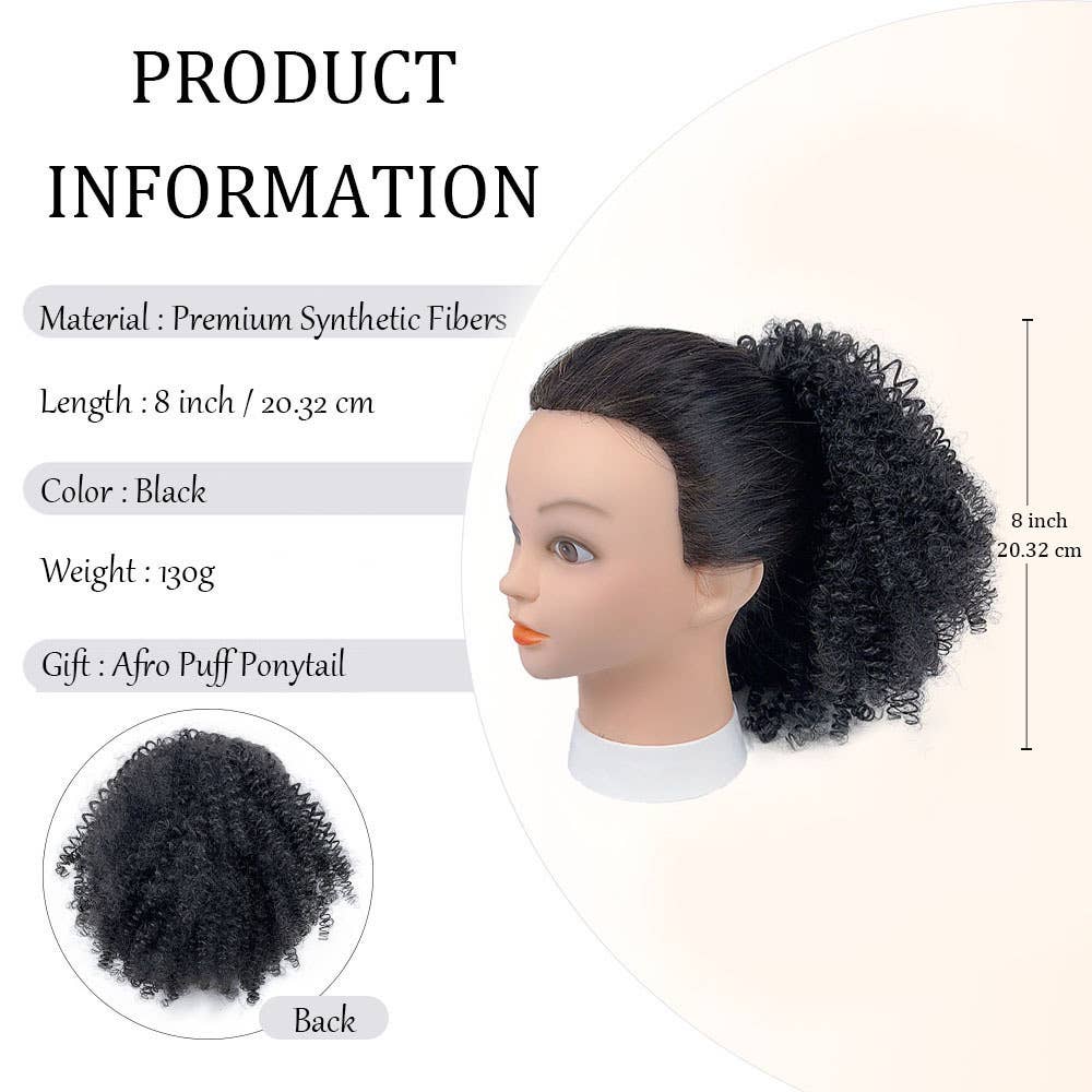 AK Brand - Wholesale Hair Extensions - Short Afro Kinky Curly Ponytail Hair Piece5