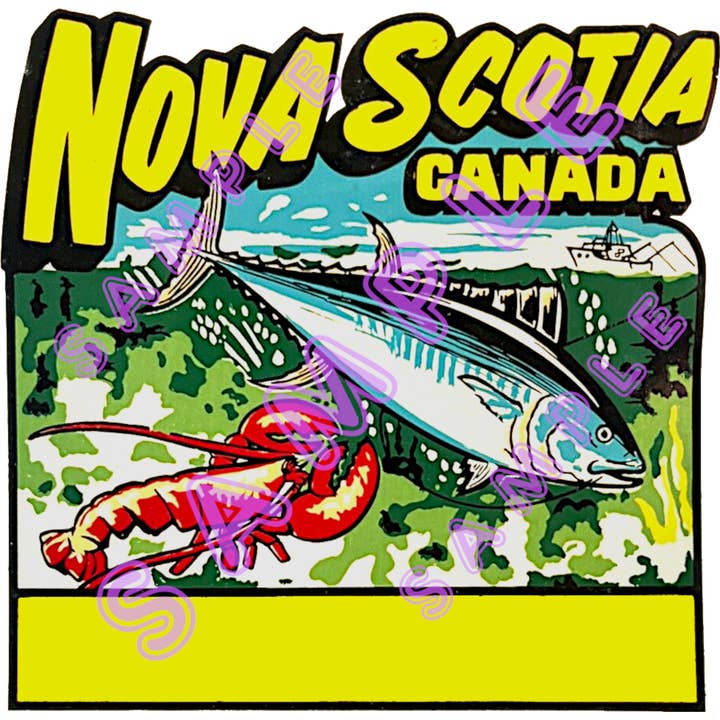 Customized Vintage Style Vinyl Sticker NOVA SCOTIA NS9 for wholesale by Hilda74 Retro Designs