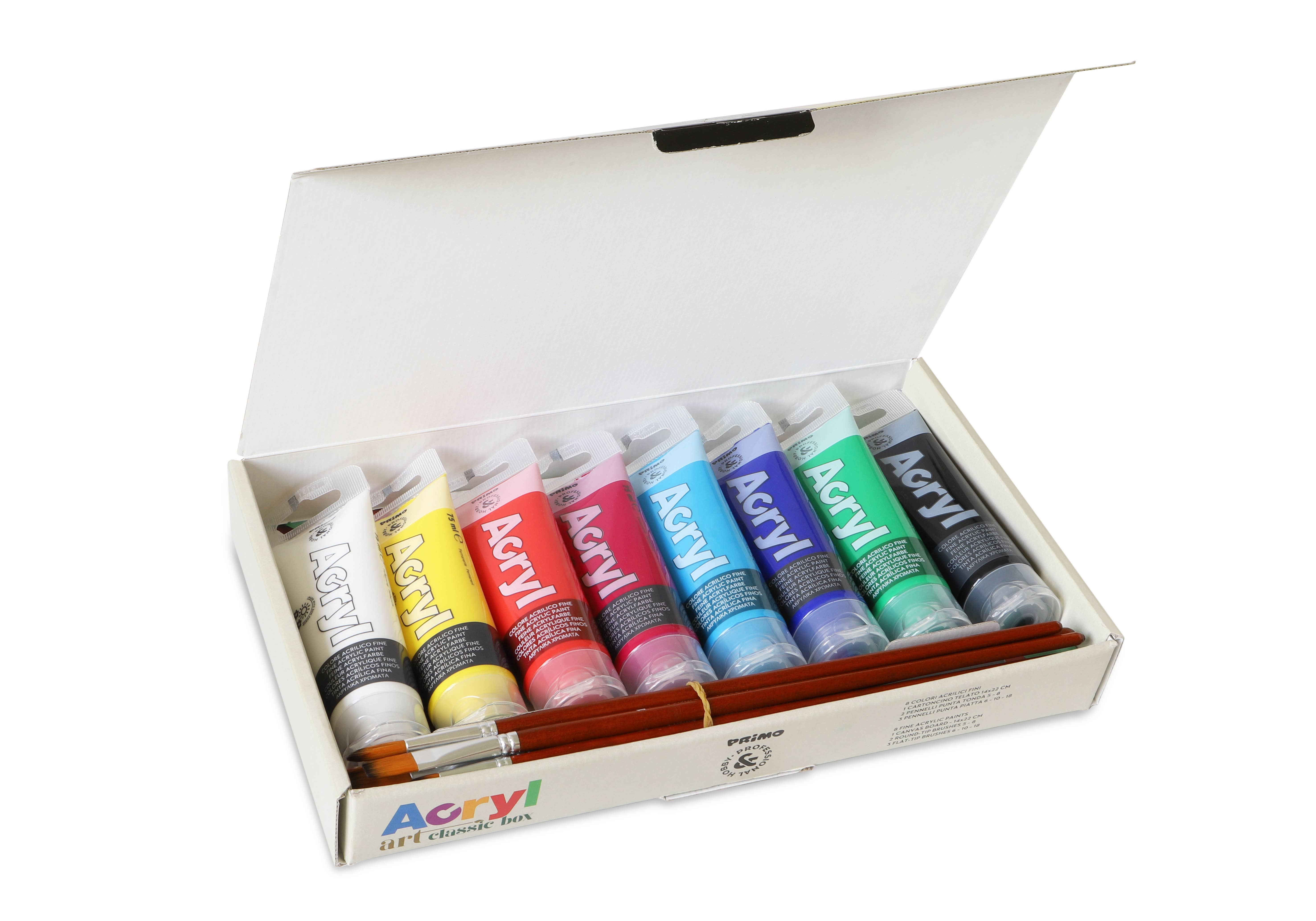 Morocolor Italia Spa PRIMO - Wholesale Paint Set - Fine acrylic paint. 8 colours with accessories2