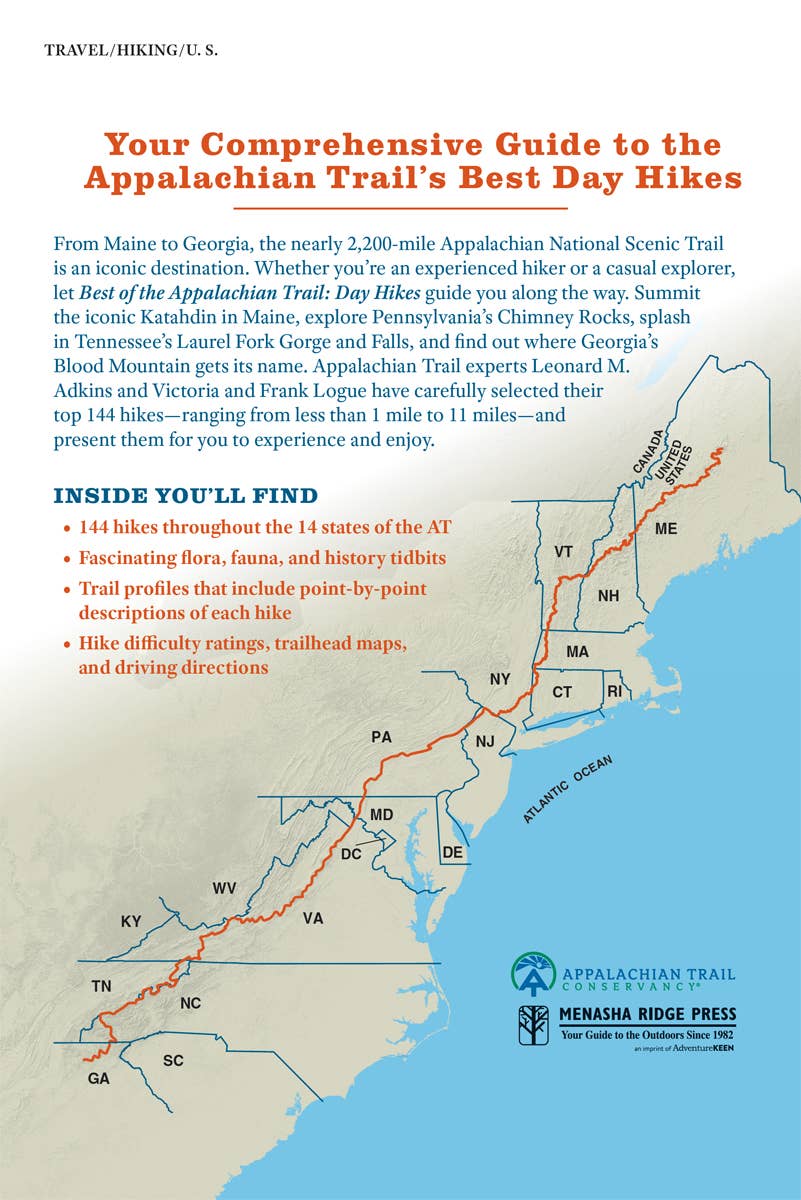 AdventureKEEN - Vente Nature et plein air - Le meilleur sentier des Appalaches : Randonnées d'une journée 3e5