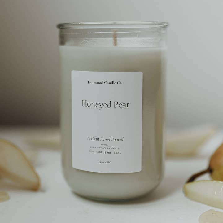 Ironwood Candle Co. - Wholesale Jar/Filled Candle - HONEYED PEAR SOY CANDLES11
