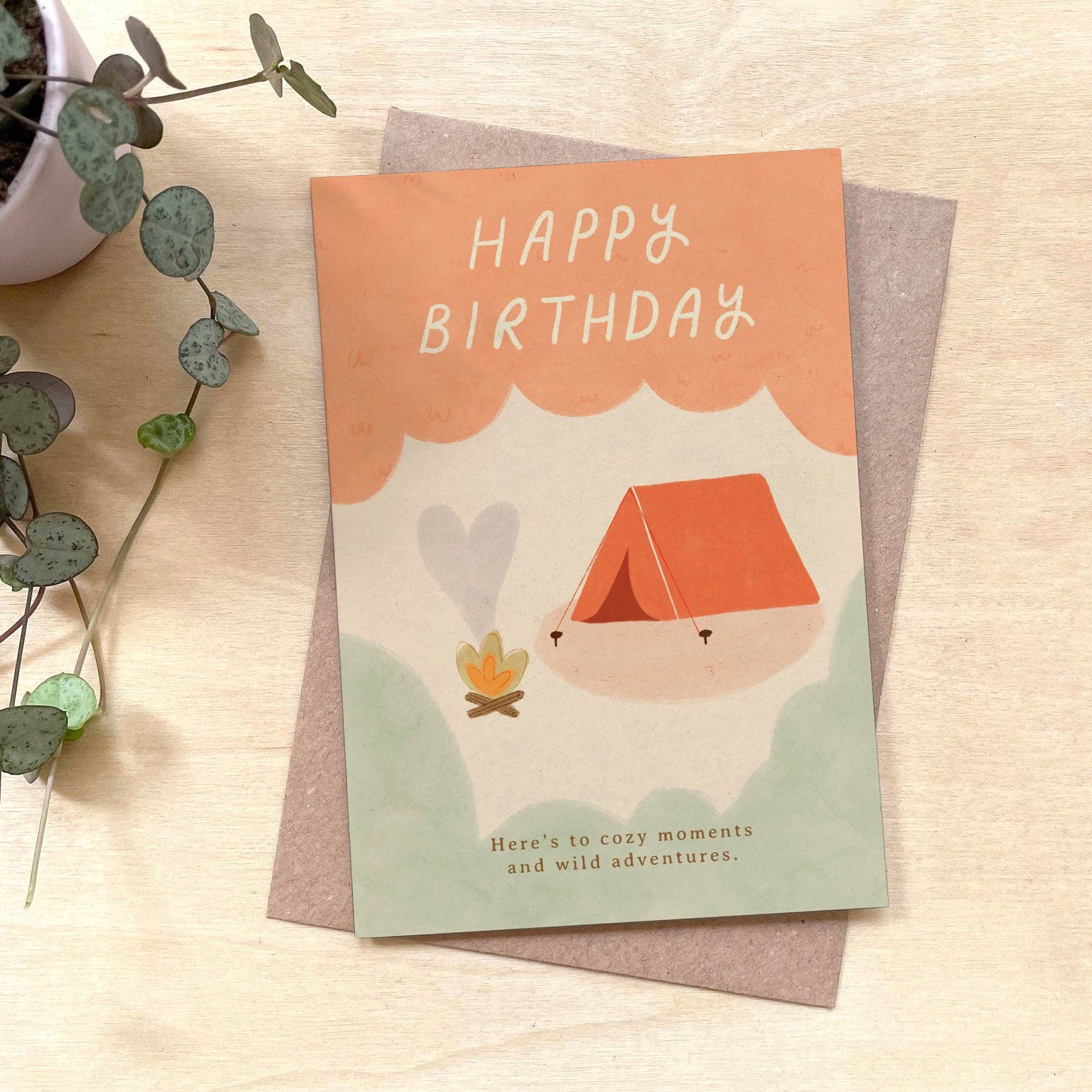 Coffee Cup Cards – wholesale Birthday card – Happy Birthday 'Wild Adventures' Recycled Coffee Cup Card0