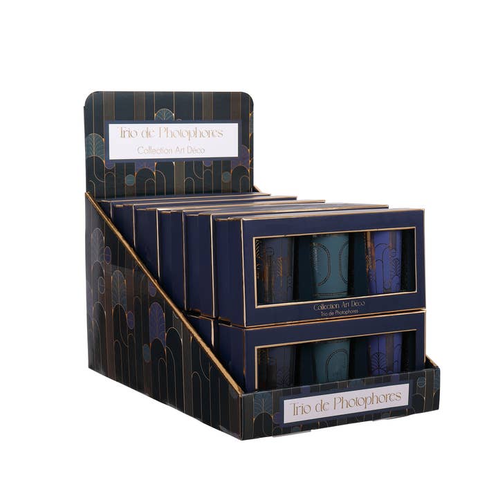 STELLA GREEN - Wholesale Jar/filled candle - Set of 3 Art Deco Candle Holders4