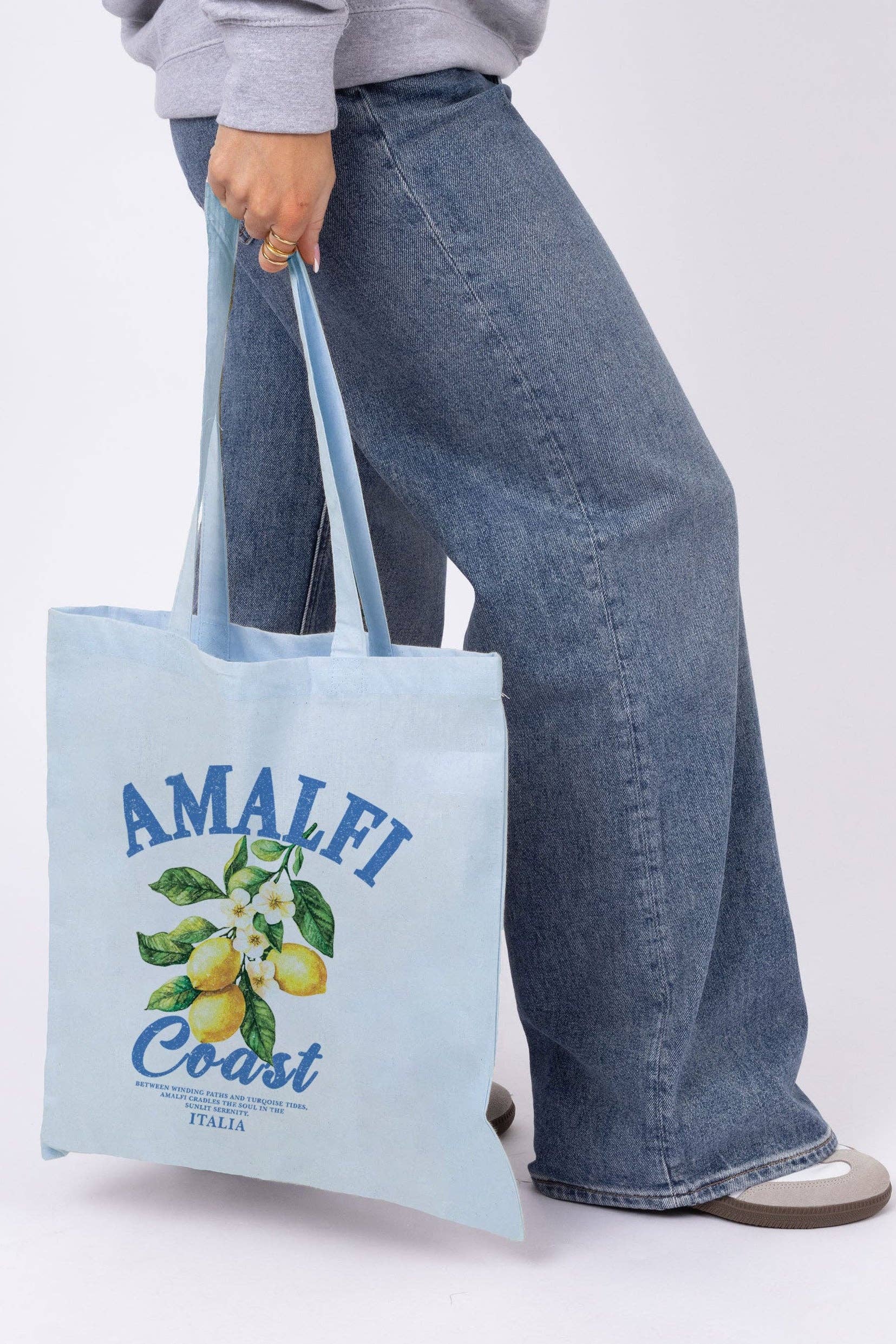 Missi Clothing - Wholesale Bag Strap - Unisex - Amalfi Lemon Printed Cotton Tote Bag2
