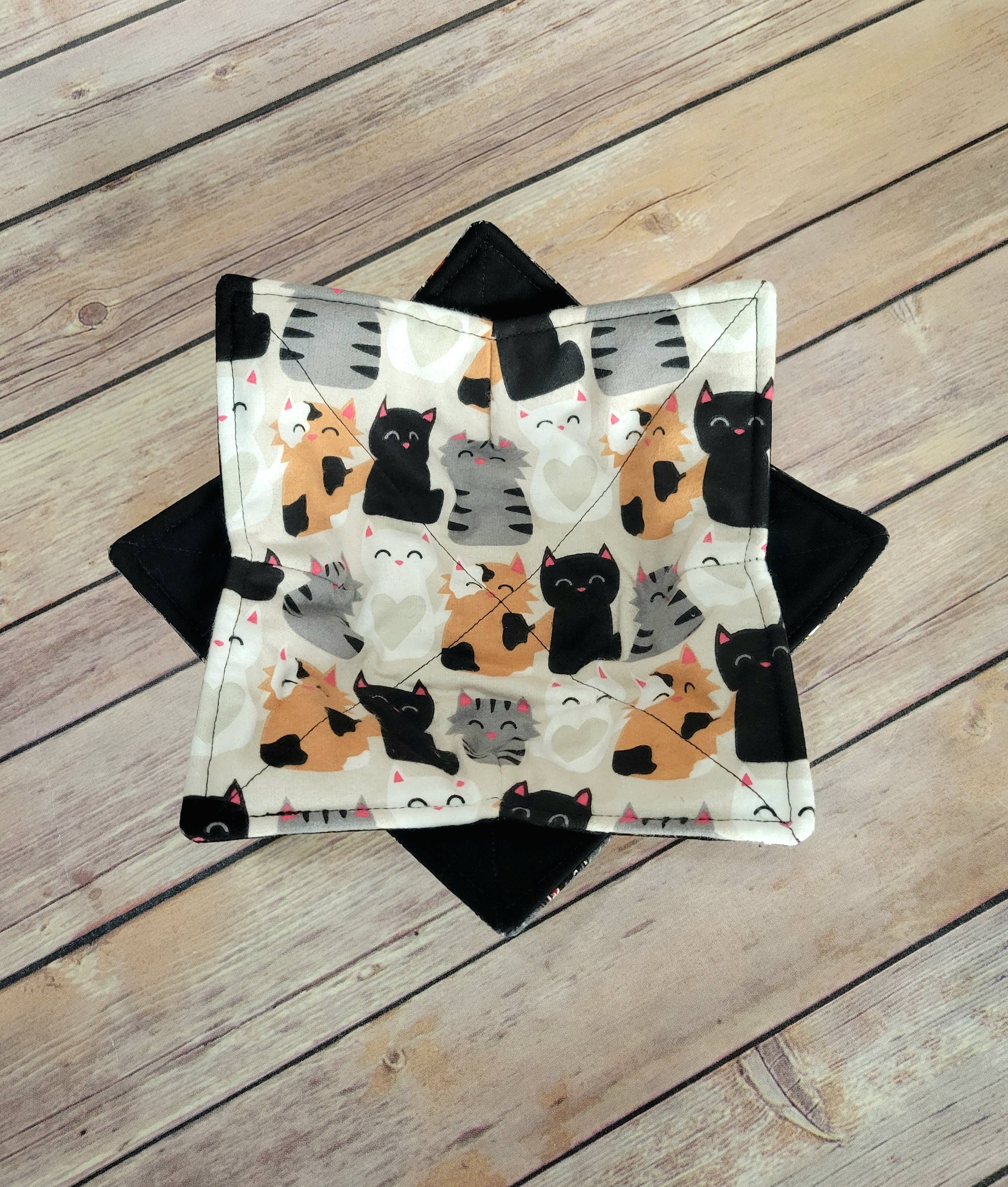 Burpie Bibs Boutique - Wholesale Oven Mitt/Pot Holder - Cat Bowl Cozy | Flower Cat Kitten Hot Pad | Padded Holder13