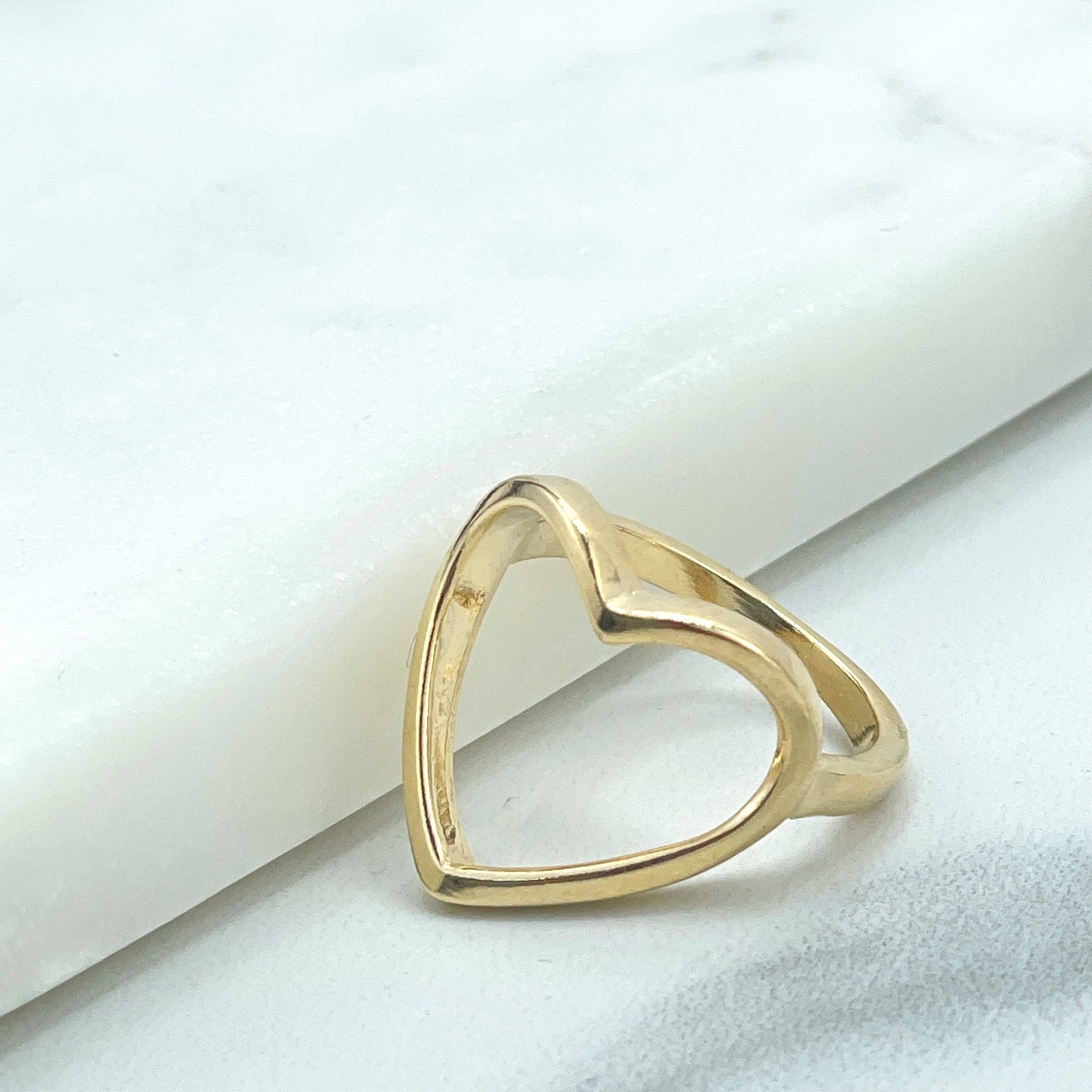 DIJU Jewelry - Wholesale Band/Stacked Ring - 18k Gold Filled Cutout Heart Shape Ring, Romantic Jewelry, Gift for Women, Wholesale Jewelry Making Supplies2
