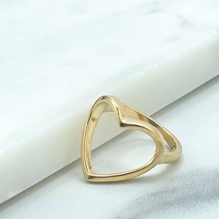 DIJU Jewelry - Wholesale Band/Stacked Ring - 18k Gold Filled Cutout Heart Shape Ring, Romantic Jewelry, Gift for Women, Wholesale Jewelry Making Supplies2