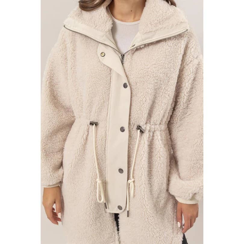 Apolline - Vente Manteau – femme - Manteau Sherpa à taille zippée12