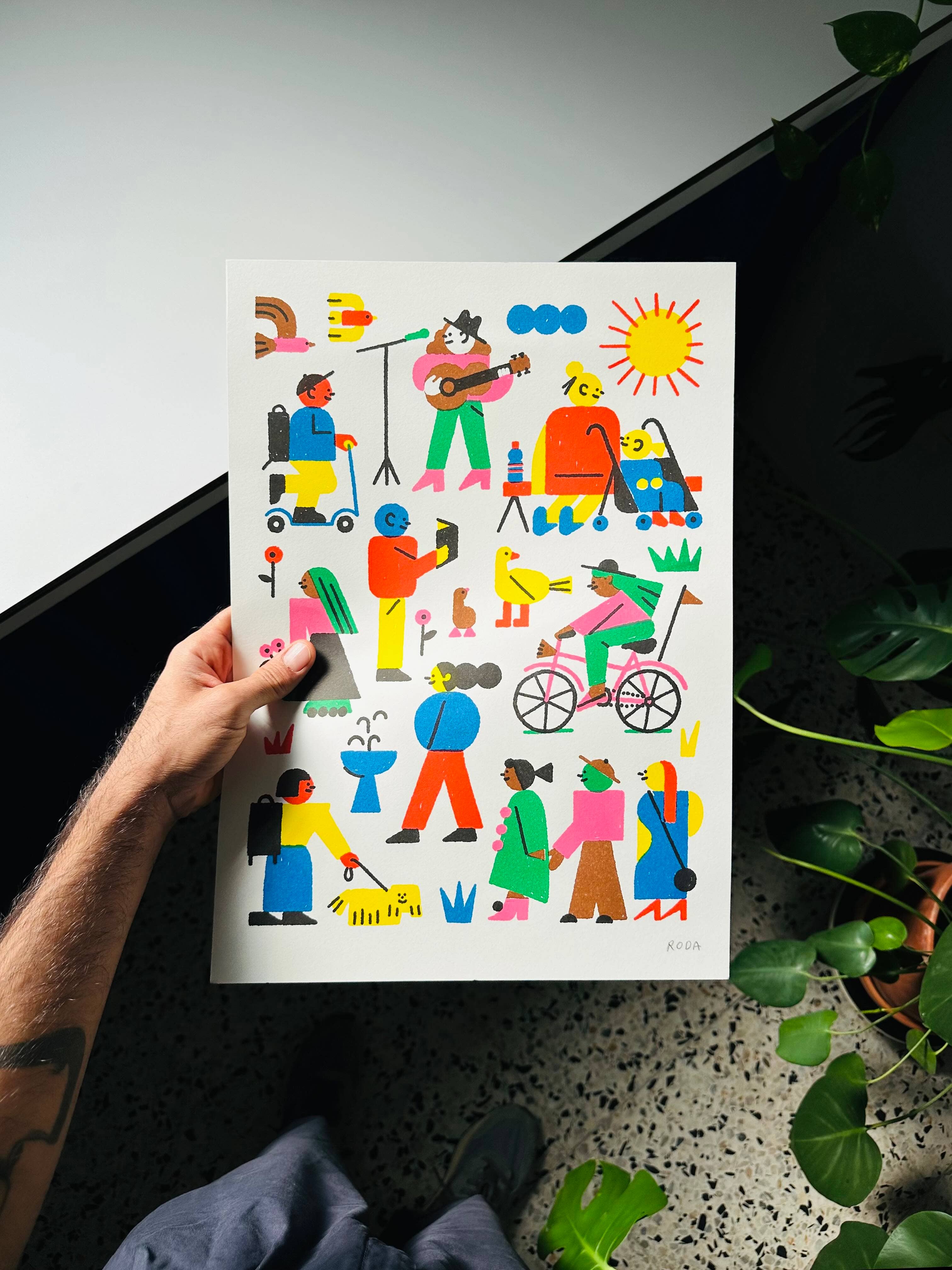RODA - Wholesale Art Print - Sunday in the Park Riso Print2