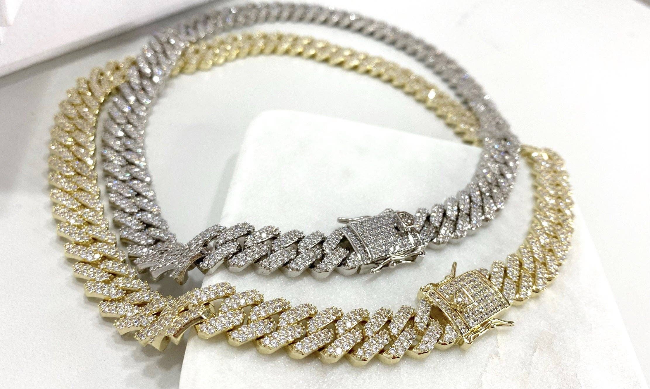 Luxus Accessories - Wholesale Jewelry Set - 14k Gold Filled Iced Cuban Chain or Bracelet Set5