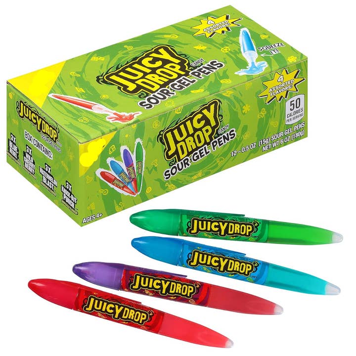Juicy Drop Sour Gel Pens 0.5oz - 24ct for wholesale by I Got Your Candy