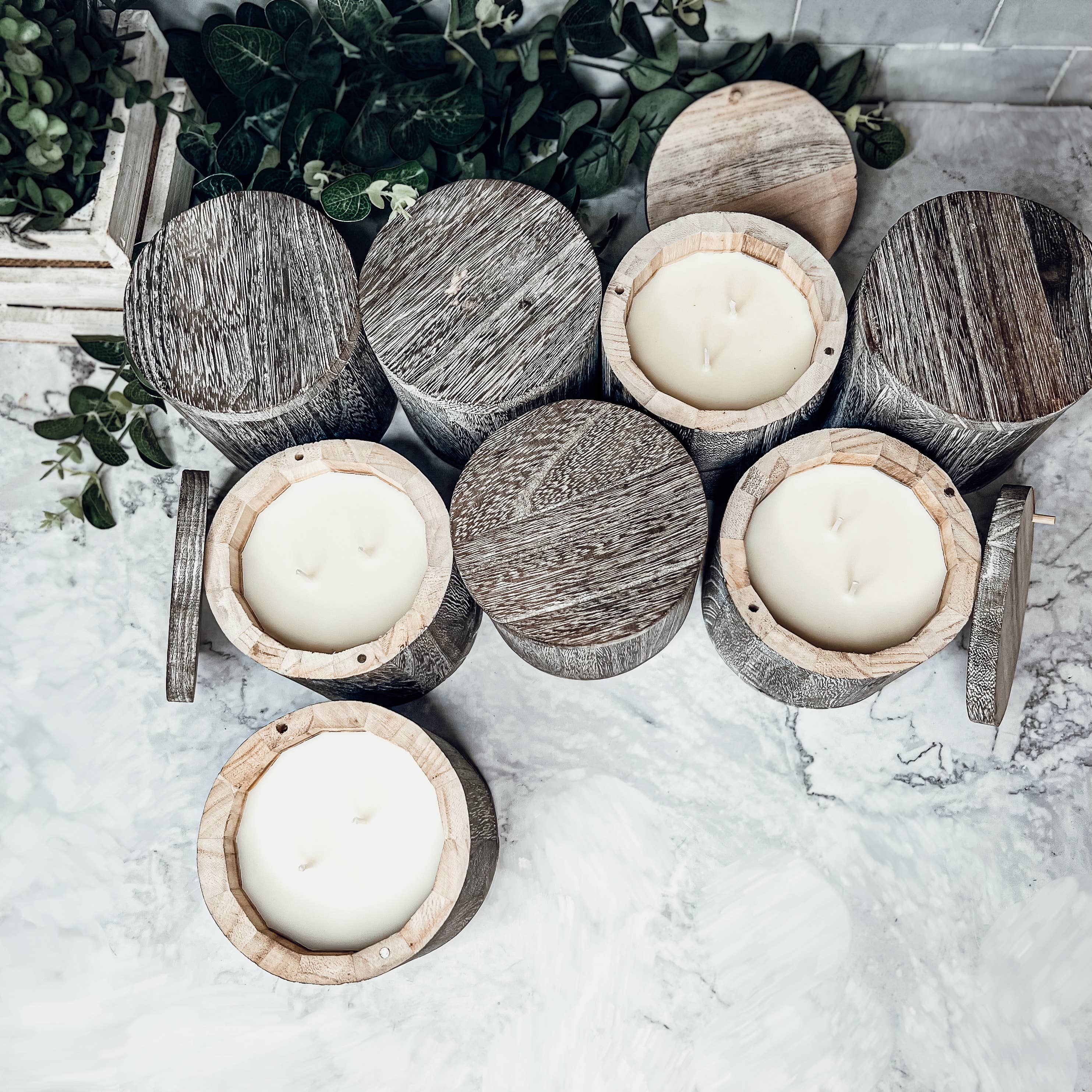 Gia Roma – Großhandel Kerze im Glas / gefüllte Kerze – Einzigartige Kerzen – Wiederverwendbares Paulownia-Holzgefäß mit Deckel13