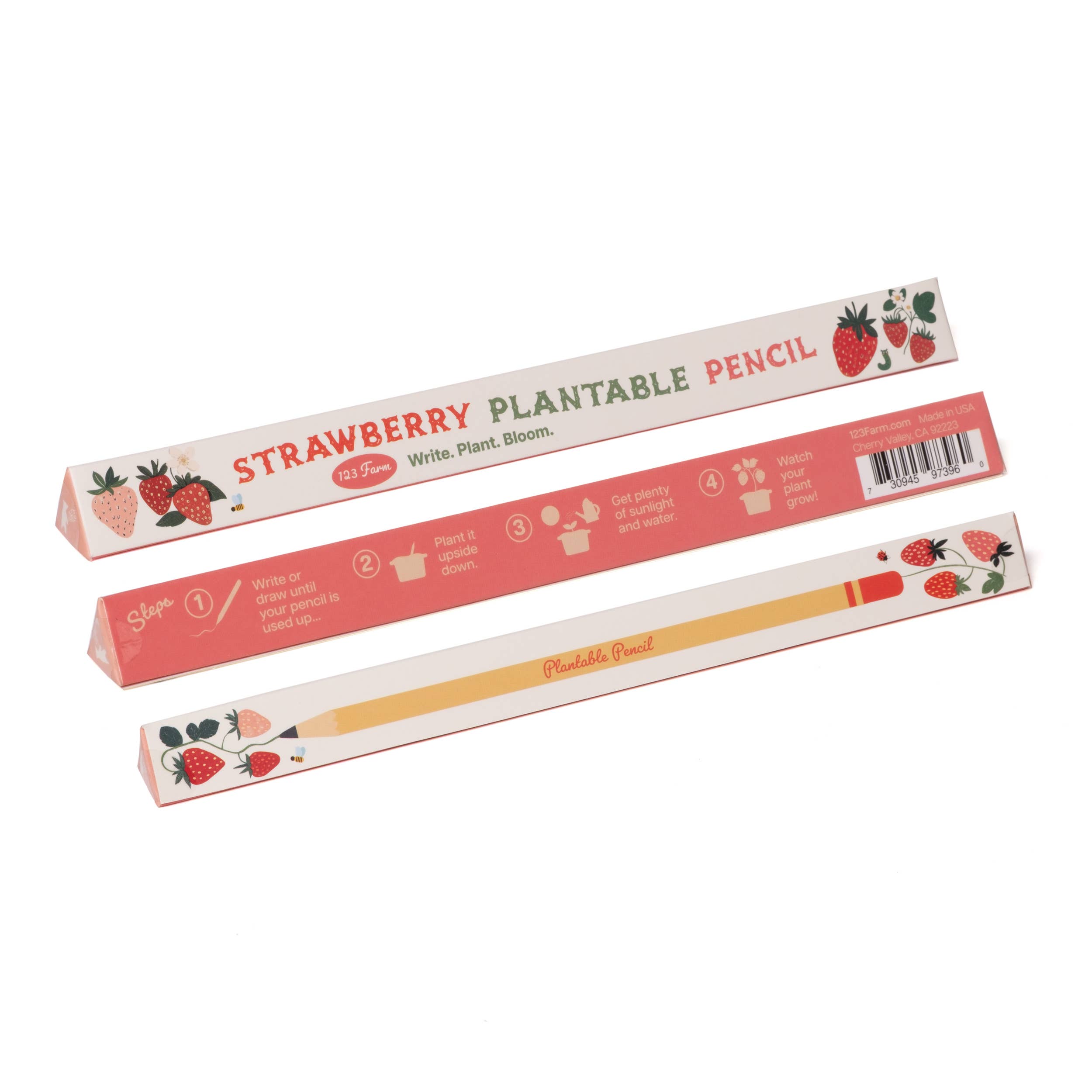 123 Farm – wholesale Pencil – Strawberry Plantable Pencil – Eco-Friendly Gift1