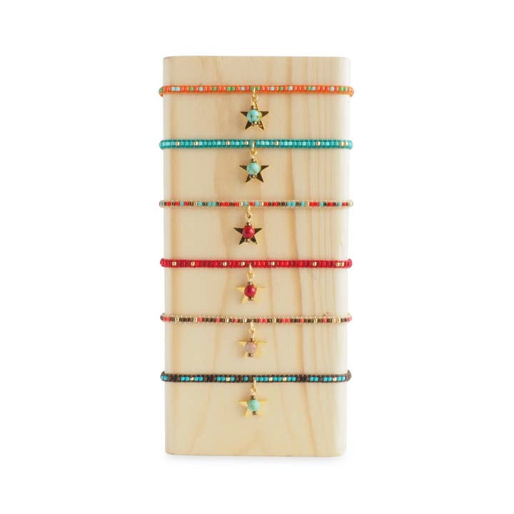 Makarla - Handmade Colombian Jewelry - Wholesale Beaded Bracelet - Women's Miyuki Star Charm Bracelet | Gift for Women
