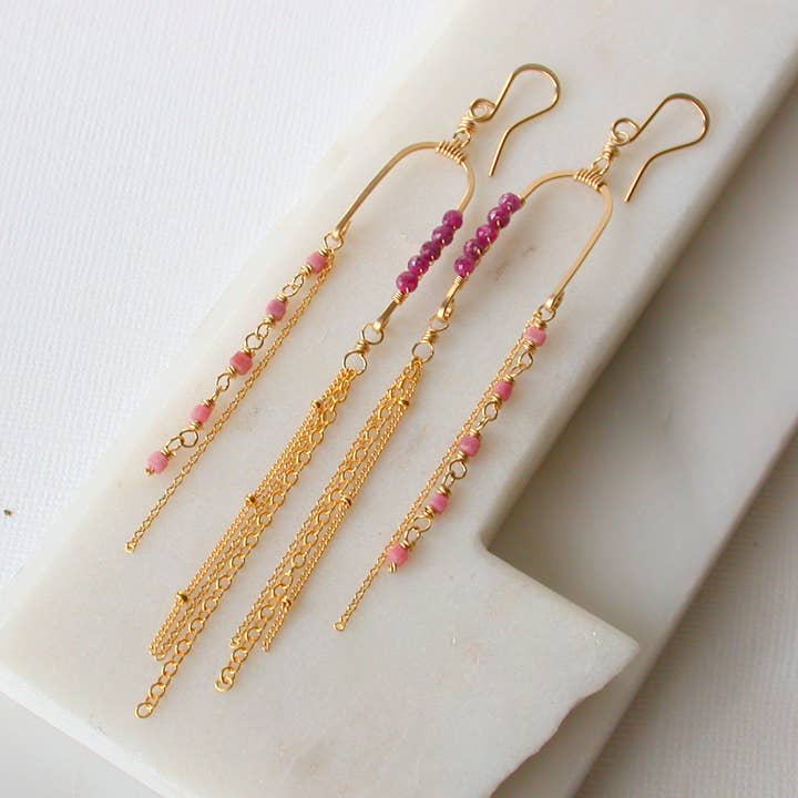 Linda Trent Jewelry - Wholesale Dangle Earrings - Ruby Balancing Act