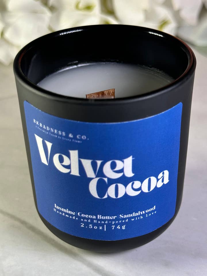 Bougie en velours de cacao pour la vente par Bkbadness & Co.