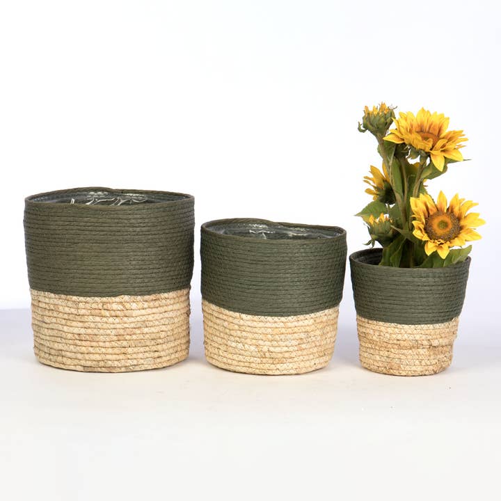 Willow Group - Wholesale Plant Pot - S/3 RD MAIZE PLANTERS SEWN-IN