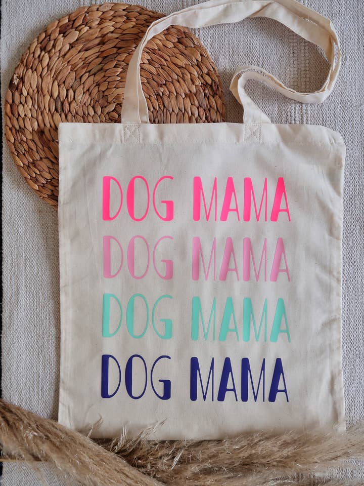 Bolso tote de lona de algodón «Dog Mama» para venta al por mayor de Wickedless Ltd