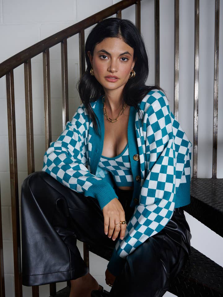 CONJUNTO CARDI XADREZ por atacado de ACOA COLLECTION