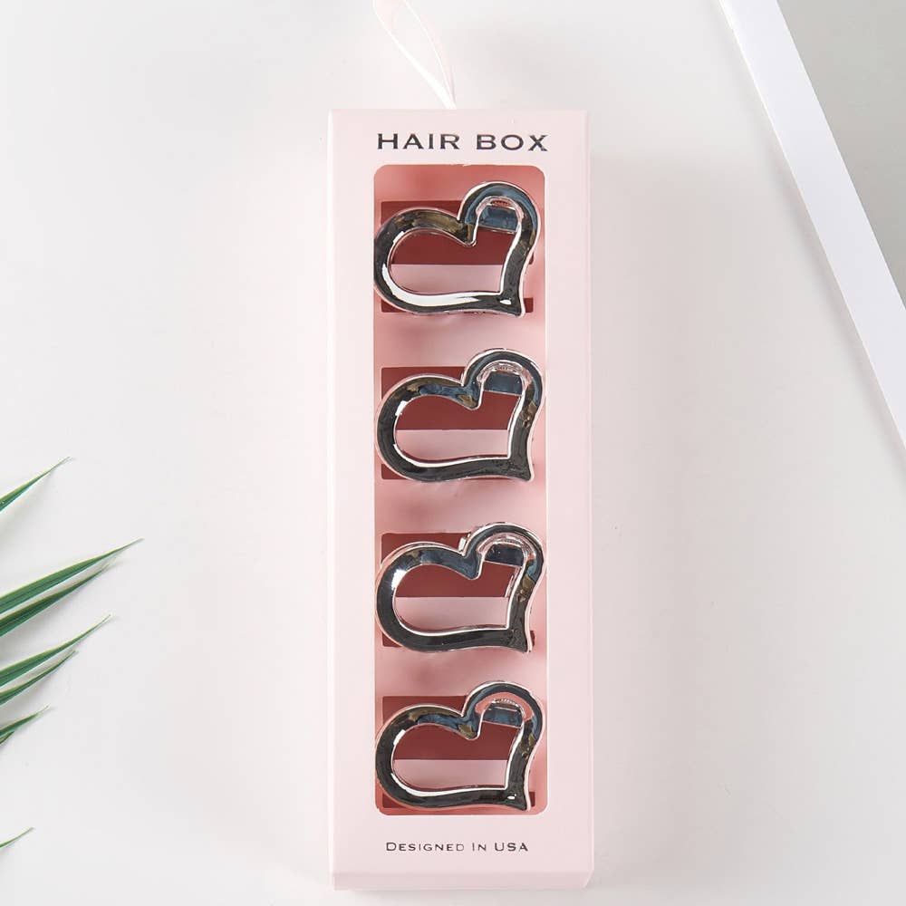 Sensibling Corp. – Großhandel Haarclip – Damen – 4 Stück - Offene Herz-Haarspangen2