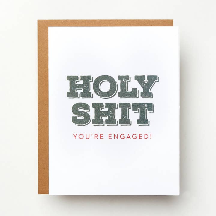 Holy Shit You 're fiancé Carte pour la vente par Red Headed Stepchild Paper Co.